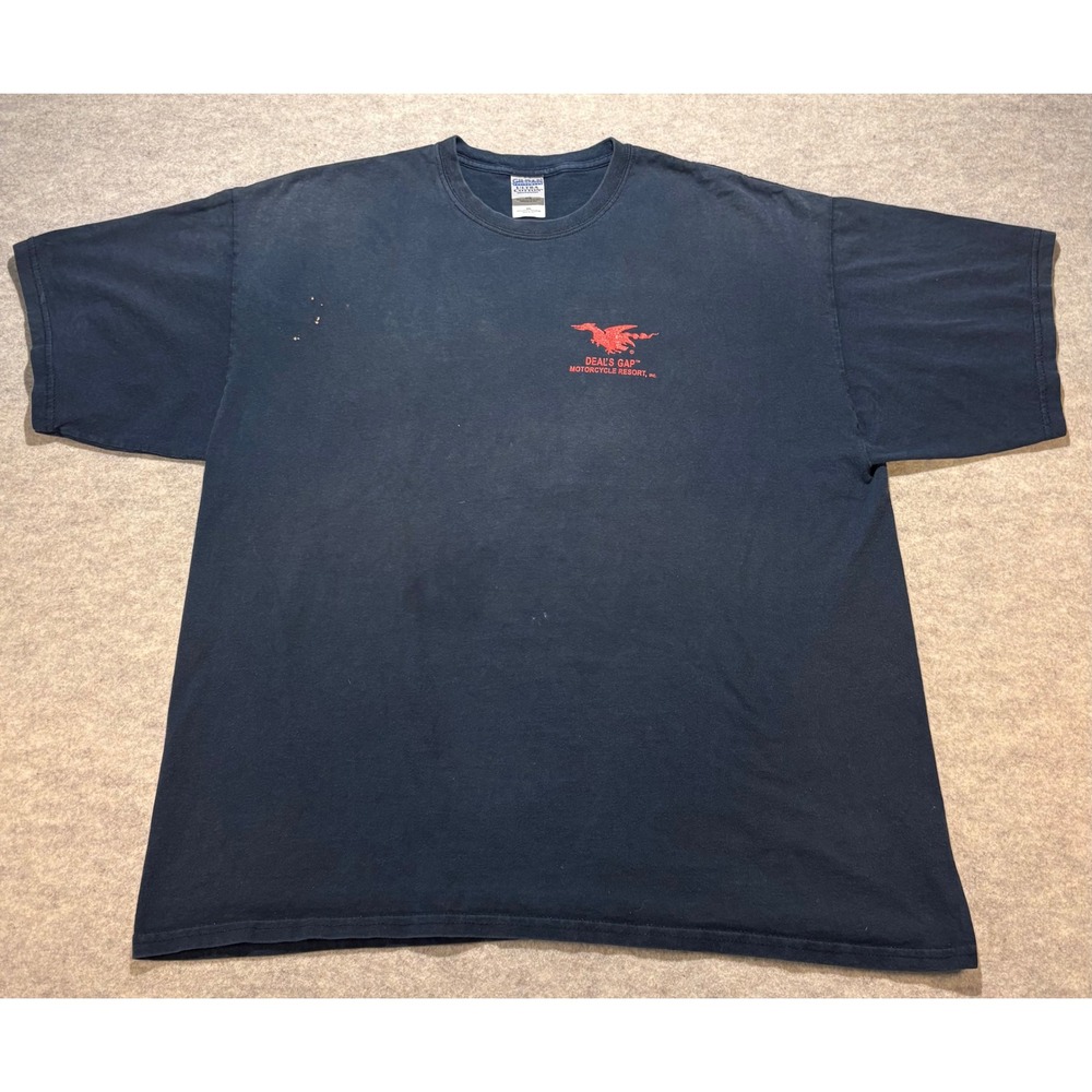 Gildan Deals Gap Motorcycle Resort Dragon T-Shirt Mens 2XL Black Tail of Dragon